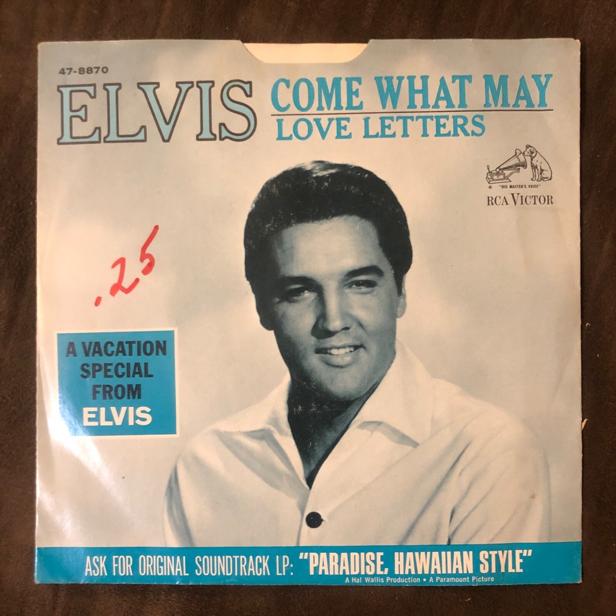 ELVIS PRESLEY Love Letters / Come What May - 1966 WLP PROMO RCA 45