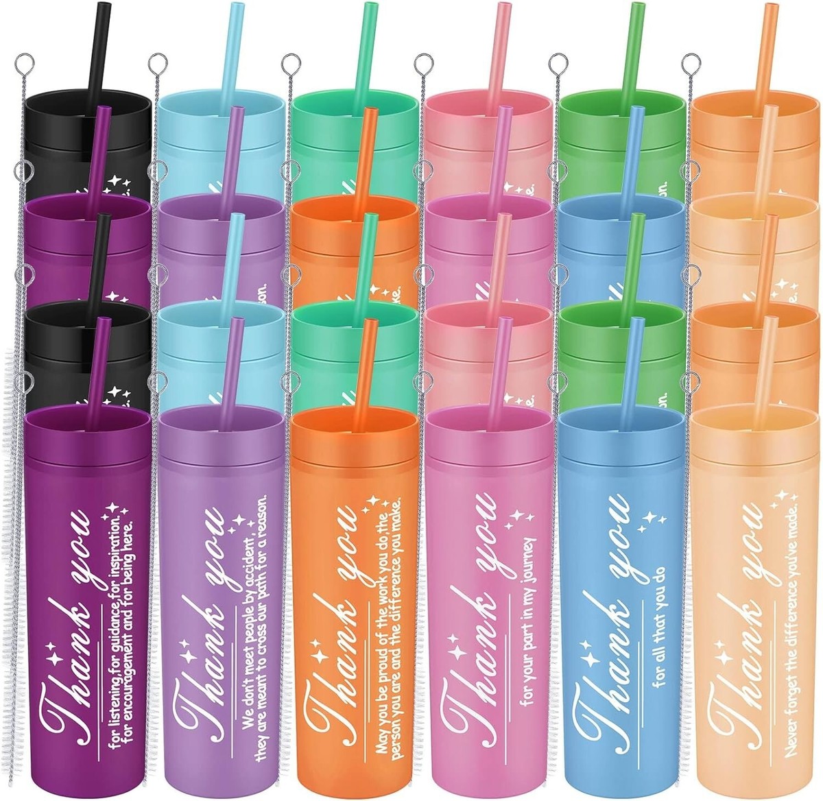 Thank You Gifts for Coworker24 Pc Teacher 16oz Skinny Tumblers Teacher  Apprecia | eBay