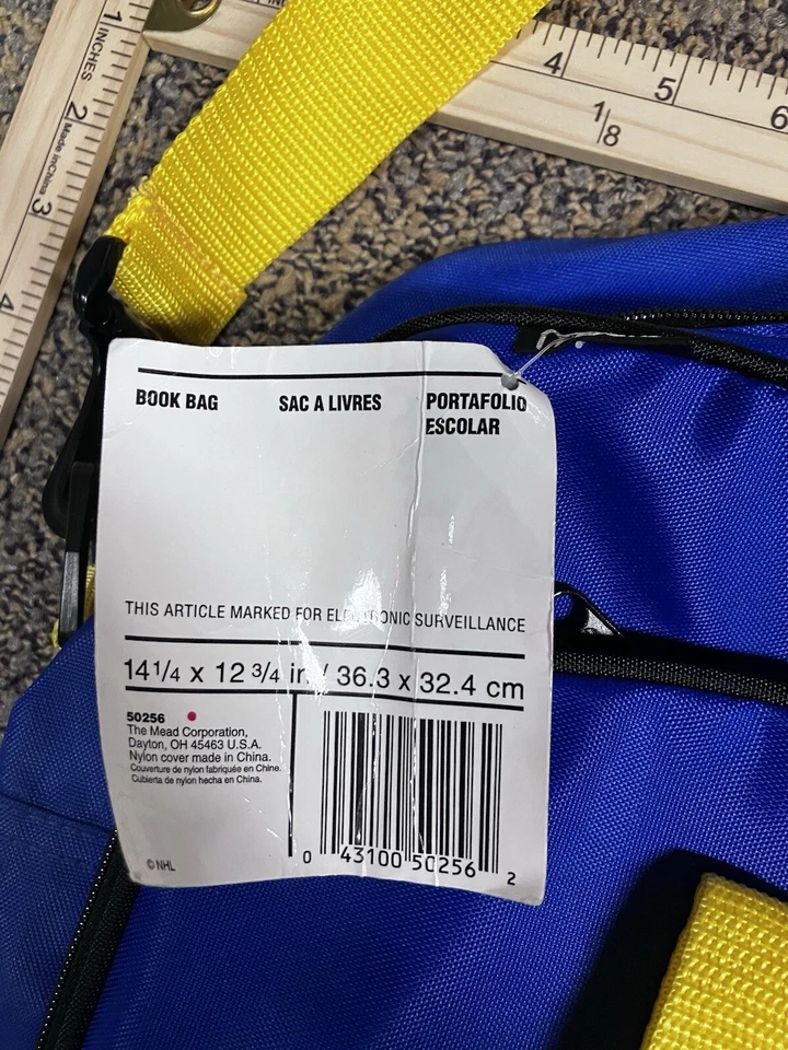 Vintage Mead NHL Buffalo Sabres Blue Backpack Book Bag Laptop Bag MADE IN USA - Image 4 of 4