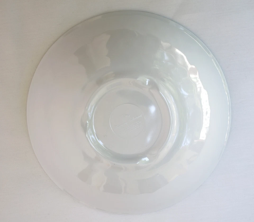 "Juego de 3 ensaladeras Tommy Bahama blancas náuticas playa borde concha marina melamina 8""" Foto 4 de 4