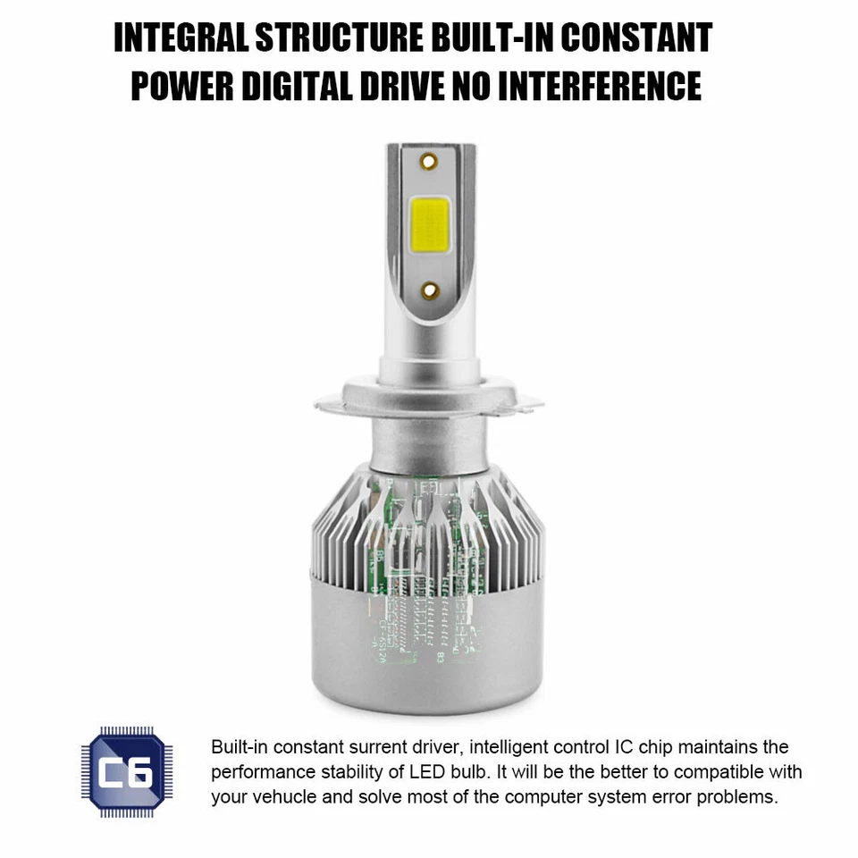 For Mercedes-Benz C230 2002-2006 2007 6x Combo LED Headlight Fog Light Bulbs - Image 3 of 4