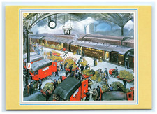 Euston Station Loading Mail Postal Service Art Postcard