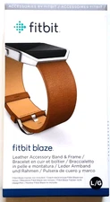 REAL Fitbit Blaze replacement Leather Wrist Band & Frame Large camel Brown OEM