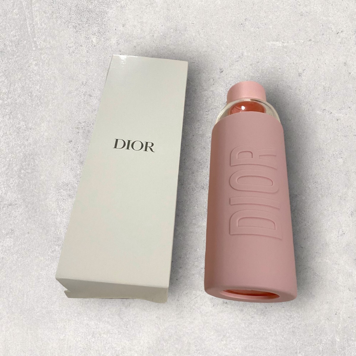 Brand New Dior Glass Water Bottle 550ml with Pale Pink