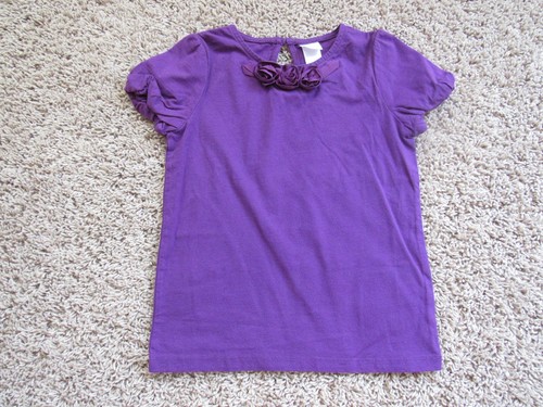 Janie and Jack NWT 8 City Museum purple blouse top 3D roses - Picture 2 of 4