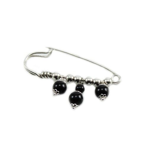 Broche De Nourrice en Argent Avec sur Champagne En Onyx Porte-Bonheur Sarde - Photo 2 sur 2
