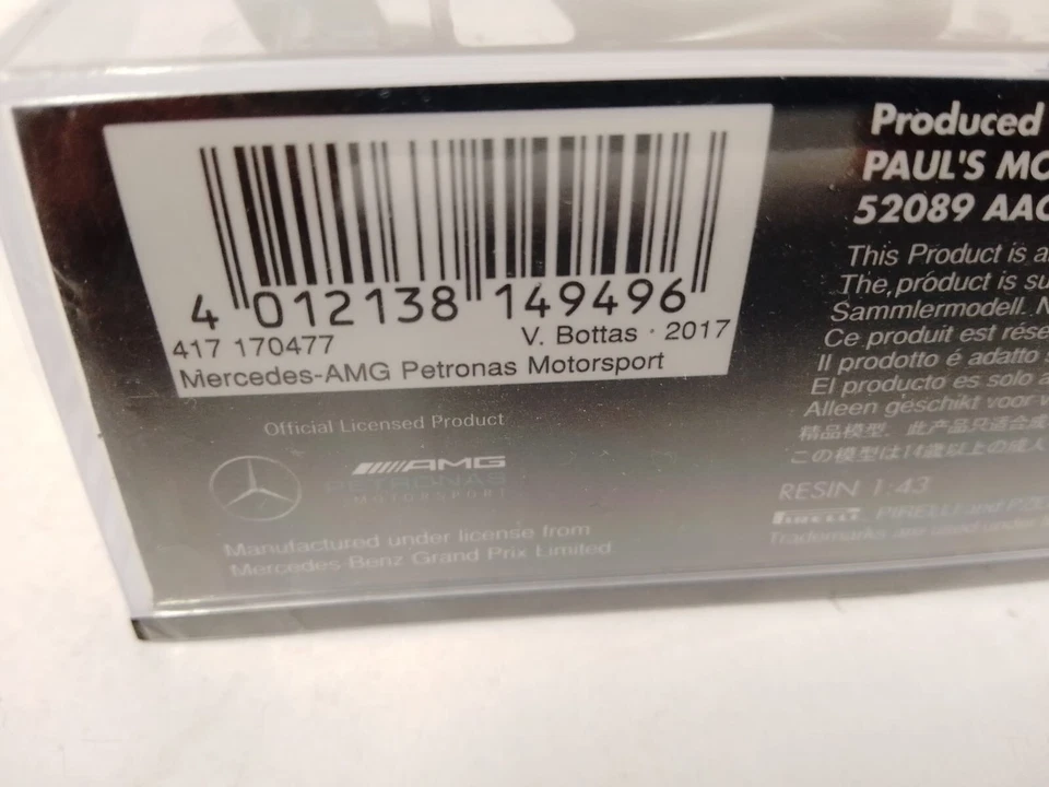 Minichamps Mercedes W08 Valtteri Bottas 1st win Russian GP 2017 1/43 417170477 - Immagine 3 di 3