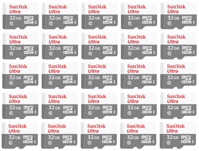 25 Pack SanDisk 32GB microSD Ultra 100MB/s Class 10 Micro SD SDHC For Smartphone