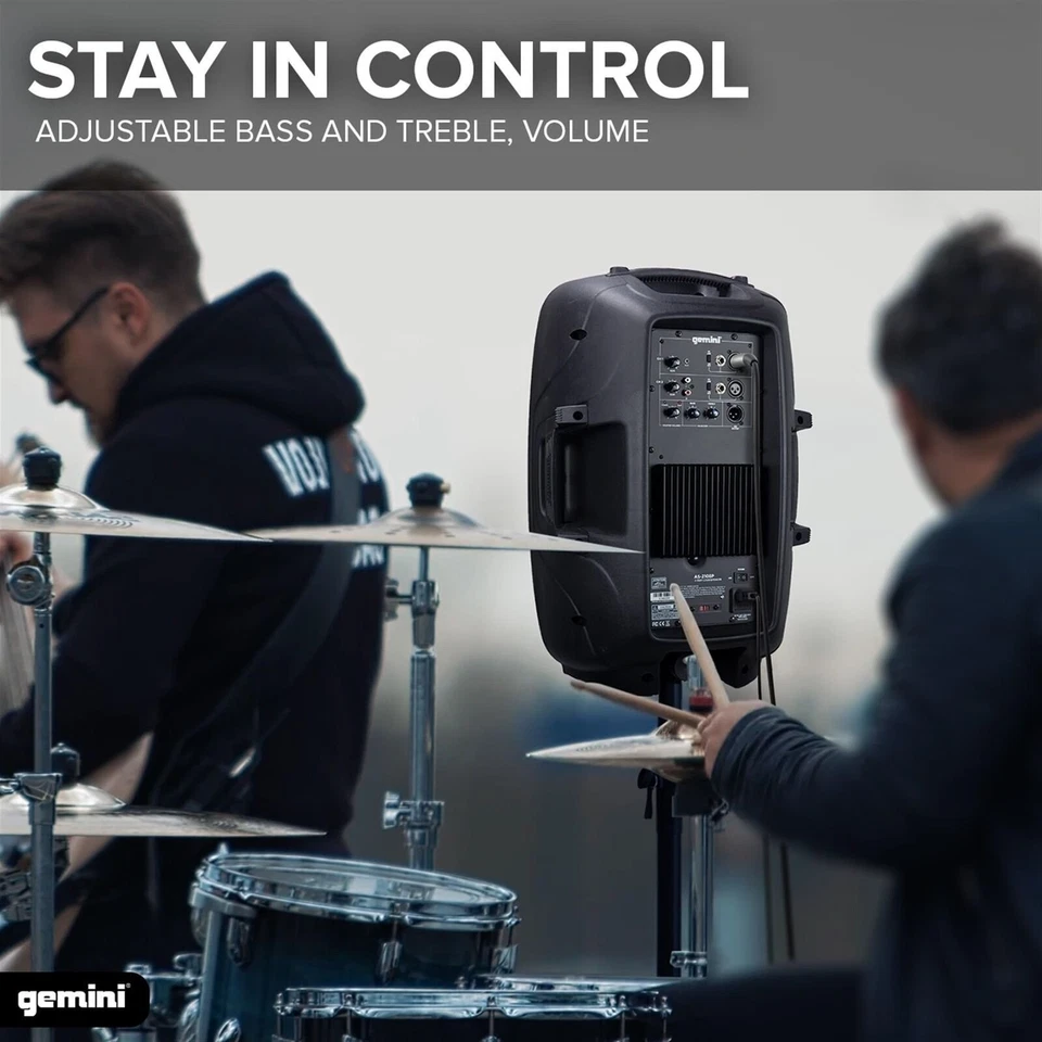 Gemini AS-2108P Powered 8 Inch PA Systems 500 Watt DJ Active Power Speaker - Image 3 of 4