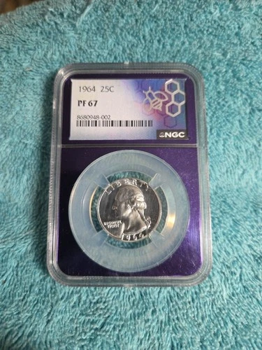1964 WASHINGTON PROOF ~ NGC PF 67~ 90% SILVER ~ TRADER BEA LABEL,*FREE SHIPPING*