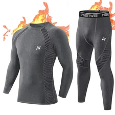 Men's Thermal Underwear Set Fleece Lined Base Layer Long Johns Winter Warm Suit