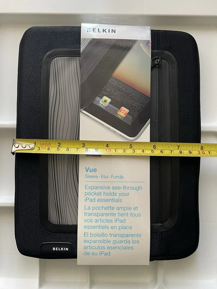 Belkin Vue Neoprene 10” Tablet Sleeve Case Black Apple iPad 1/2/3/4/5/6 Air 1/2 - Image 3 of 4