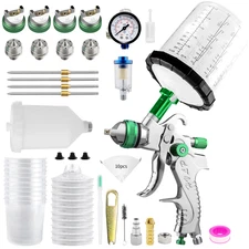 Hvlp Air Gravity Fed Air Spray Gun W/1.4/1.7/2.0/2.5mm Nozzle House DIY Painting