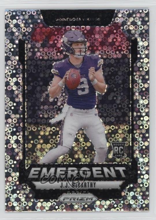 2024 Panini Prizm Emergent No Huddle Prizm JJ McCarthy #19 Rookie RC