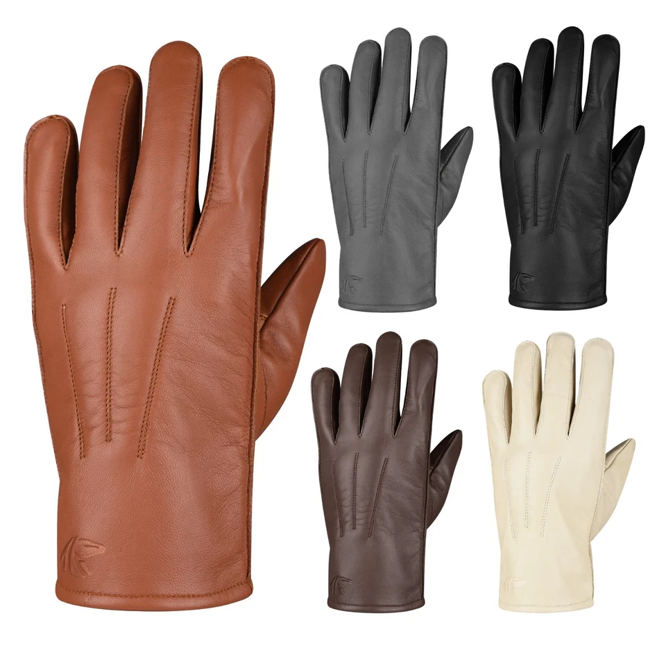 Gants D'Hiver Pour Hommes En Cuir De Première Qualité Pour Conduire Moto Scooter - Photo 1/4