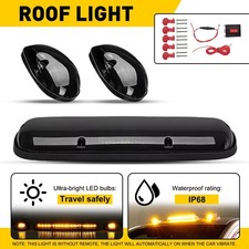 3x Smoked Lens Amber Led Cab Roof Running Lights For Chevy Silverado 2002-2007 3x Smoked Lens Amber Led Cab Roof Running Lights For Chevy Silverado 2002-2007