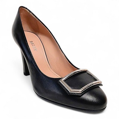 Bally Pralia 85 Black Lamb Plain Size EU 37.5 US 7 C Womens Pump