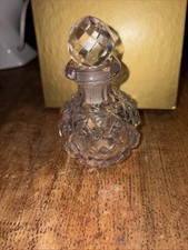 Vintage Art Deco Cut Crystal Perfume Bottle with Tall Sail-Shaped Stopper — listing 4