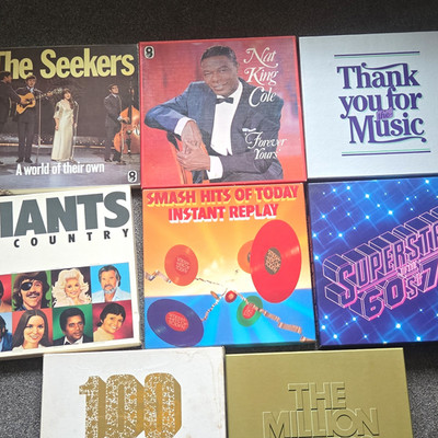 Vintage Vinyl LP Box Set Collection Bundle - Nat King Cole, The Seekers, 60s/70