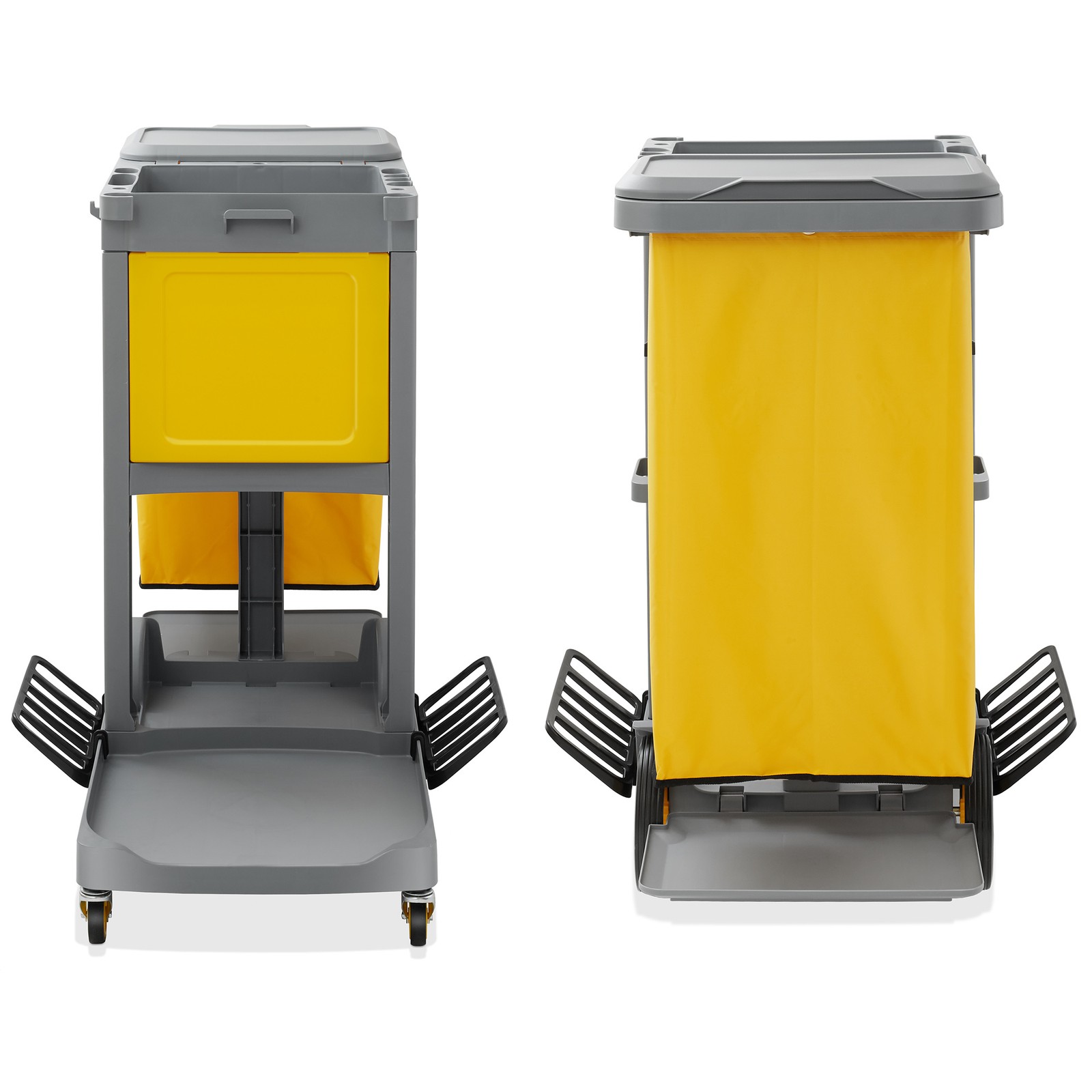 Commercial Janitorial Cleaning Cart Caddy on Wheels with Key-Locking Cabinet