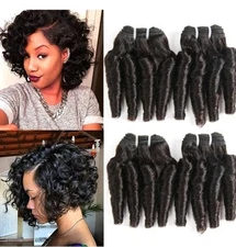 Molefi Brazilian Funmi Hair Loose Wave 4 Bundles Spiral Curl Hair Bundles Short