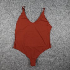 Intimately Free People Bodysuit Women Large Rust Red V Neck Adjustable Straps