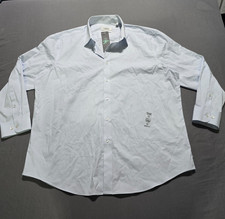 Calvin Klein Steel Regular Stretch Wrinkle Free Dress Shirt 17.5 32-33 XL blue