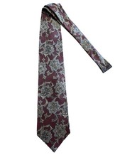 VINTAGE Oscar de la Renta 100% Silk Paisley Tie Red Made In USA