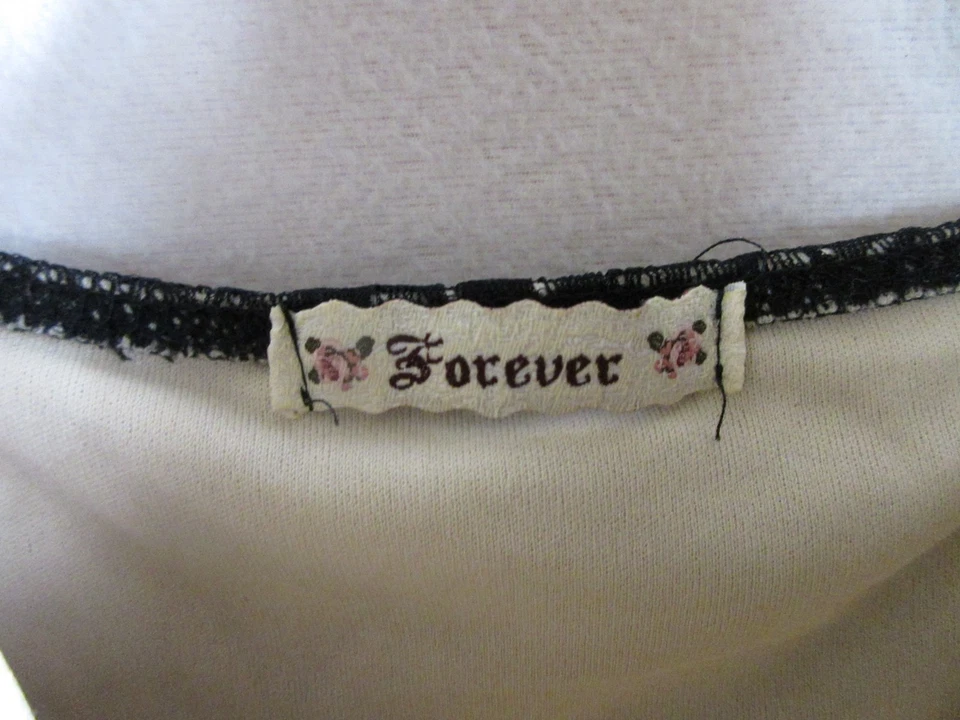 Vestido polar de encaje ajustable Forever 21 para mujer cuello en V sin mangas talla M negro Foto 4 de 4