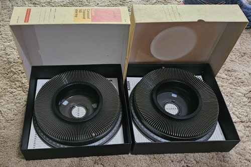 2 Vintage Kodak Carousel Transvue 140 Projector Slide Tray with Original Box - Picture 2 of 2