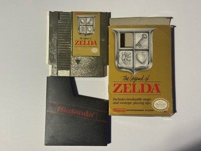 Legend of Zelda NES Gold Cartridge Box Map Insert Lot Nintendo