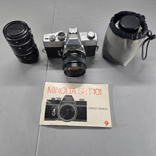 MINOLTA SRT101 35mm SLR Film Camera, MC Rokkor-X 1:1.4 50mm, Extension, Tele Rok