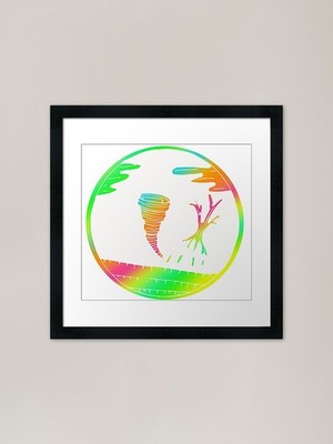 Bunte Tornado Kunst Design Geschenk ID gerahmtes Wandbild Poster Leinwanddruck Bild