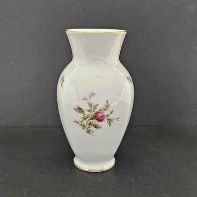 Rosenthal Classic Rose Vase Mint Ivory Pink Floral Gold Trim Porcelain 8.25''
