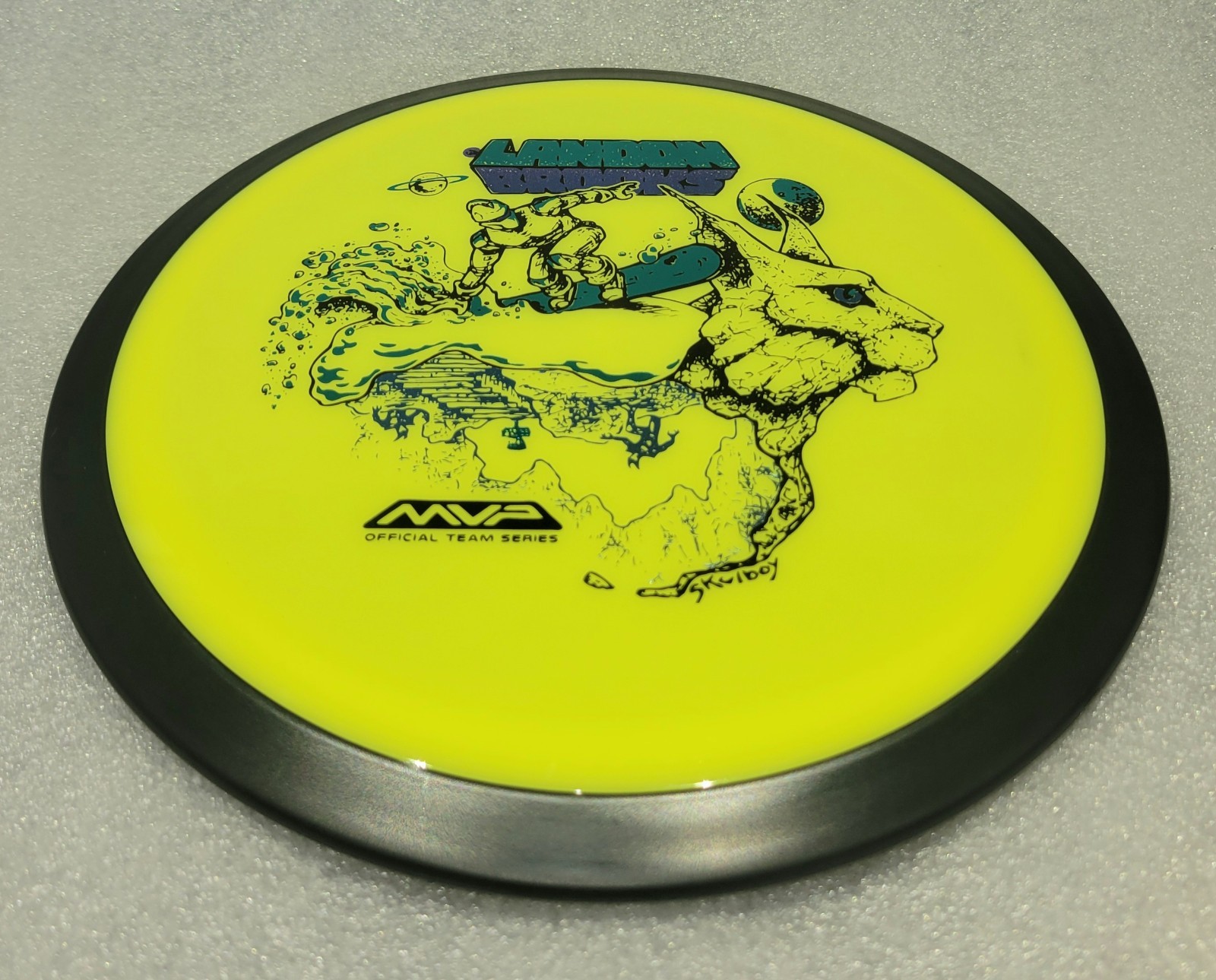 MVP Disc Sports Landolorian Stamp Yellow Neutron Wave Driver Disc Golf Disc 171G