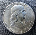 1958 US Franklin SILVER Half Dollar! Philadelphia Mint! Choice AU! Old US Coin!