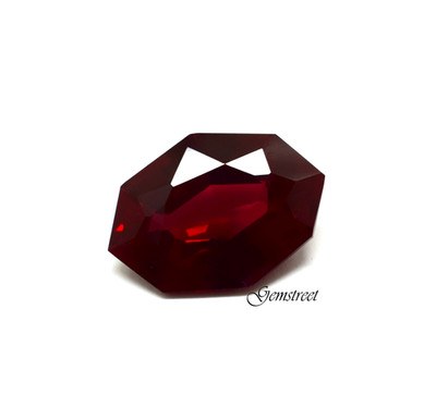 21 Ct Burmese Natural Red Ruby Fancy Cut Certified Gem Intense Fiery Glow