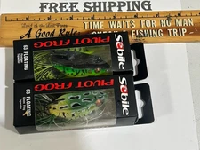 Lot Of 2 Sebile Pivot Frog 1/2 OZ 2 DIFFERENT COLOR TOPWATER FISHING LURES NIPS
