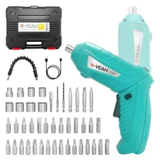 Small Electric Screwdriver, 3.7V Rechargeable Cordless Screwdriver with LED L...