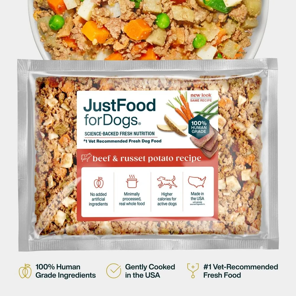 JustFoodForDogs Frozen Fresh Dog Food, Beef & Russet Potato - NEW