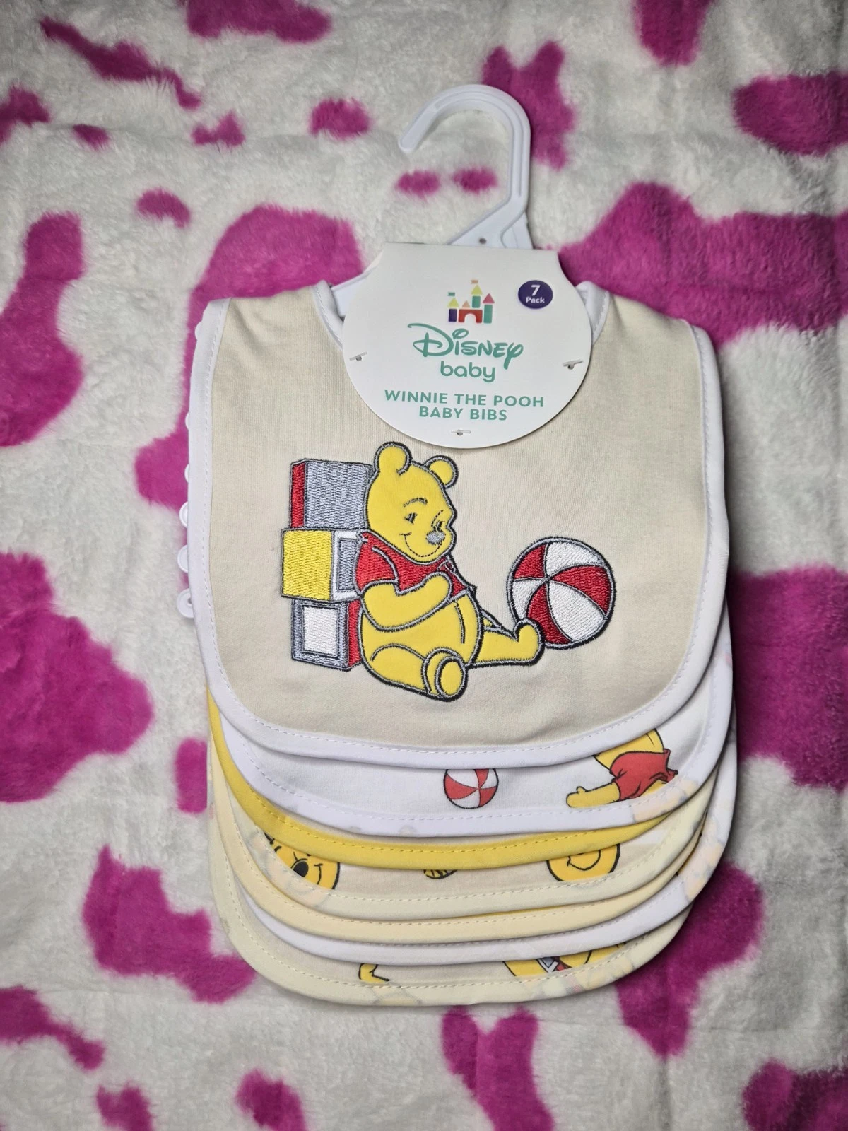 Winnie the Pooh 7-Pack Baby Bibs Set - New
Opens in a new window or tab
