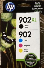 New Genuine HP 902XL Black HP 902 Regular Color Ink Cartridges Exp Dec 2018