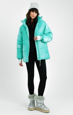 ASOS 4505 Ski & Snow High Shine Puffer Coat in Teal US 2 UK 6 EU 34 New