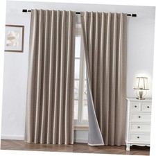 100 Blackout Curtains 84 inch Length 2 Panels 52"W x 84"L Pack of 2 Beige