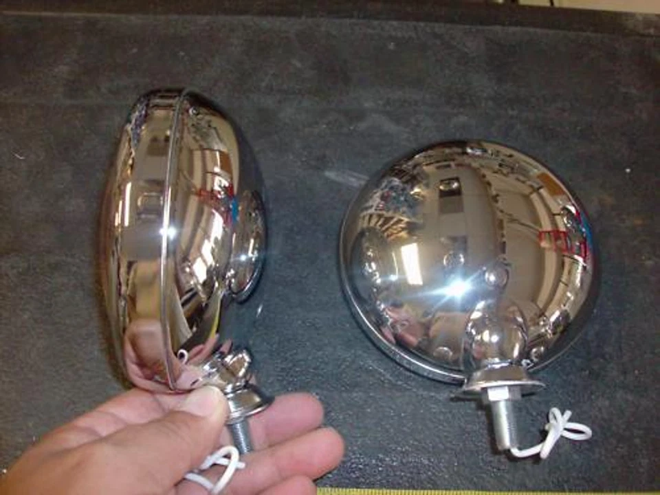 Luces antiniebla ámbar 5" 12 voltios montadas a medida lámparas vintage Chevrolet coche camión Foto 2 de 2