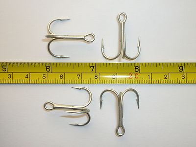 (25) VMC REGULAR-SHANK 1X TREBLE HOOKS (SIZE 2) PERMASTEEL (9650PS) BULK 9650