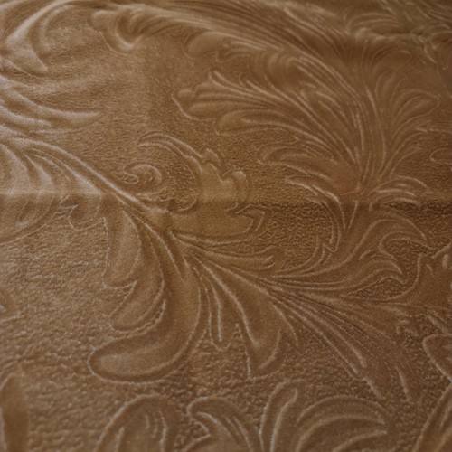 Tan Brown Chinelle Velvet Upholstery Material Curtain Craft Floral Emboss Fabric - Picture 7 of 9