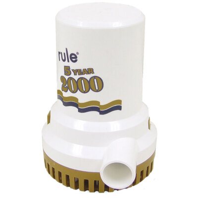 Rule 09 2000 GPH Gold Series Bilge Pump 12V Automatic Float Switch Submersible