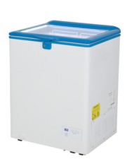 2in1 Kühltruhe und Gefriertruhe, Glasdeckel, Weiß-Blau, LED, GCFC100