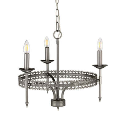 Elstead Crown Kronleuchter E14 3-fach Eisernes Tor-Farbe